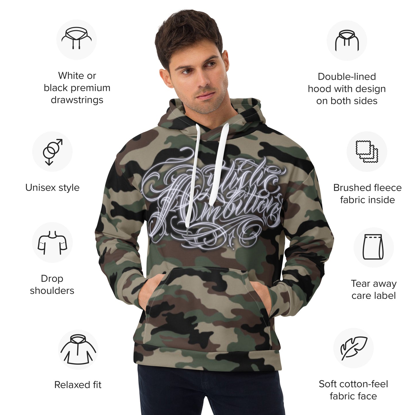 Hoodie - Camo Green “Artistic Ambitions”