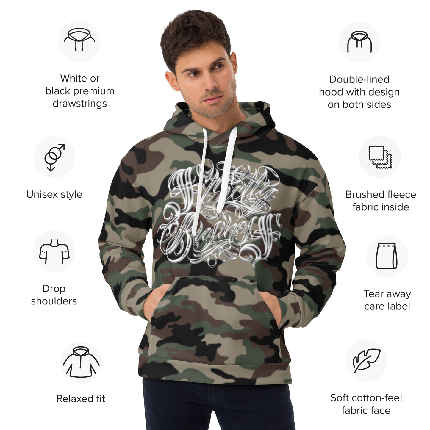 Hoodie - camo green “Strictly Business”
