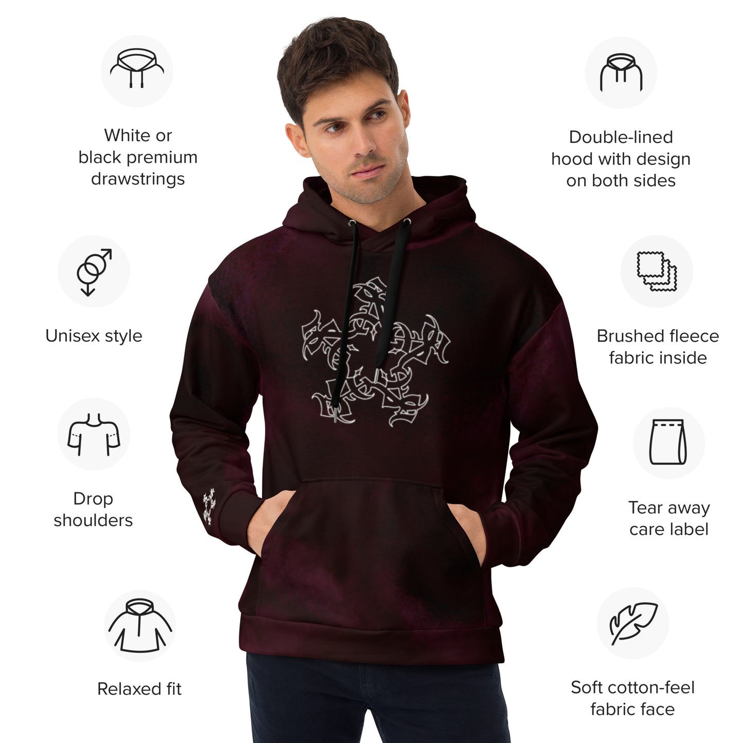 Hoodie - Burgundy Storm SAInk