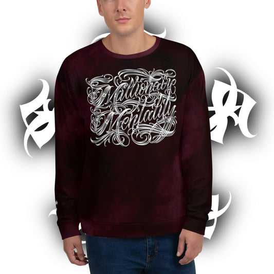 Sweatshirt - Burgundy Storm “Millionaire Mentality”