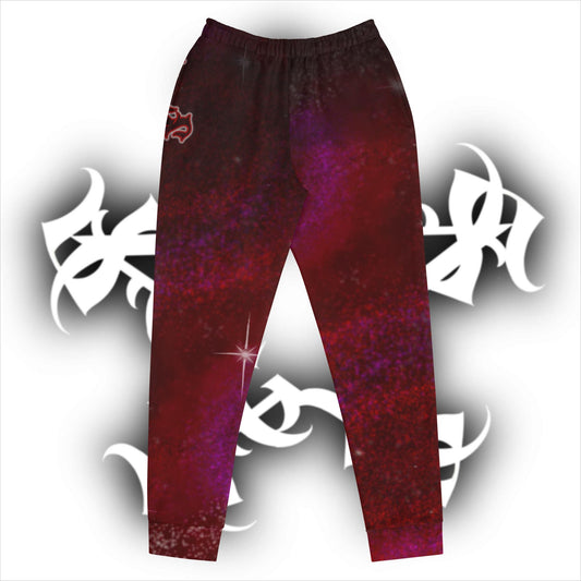 Joggers - Burgundy galaxy Print