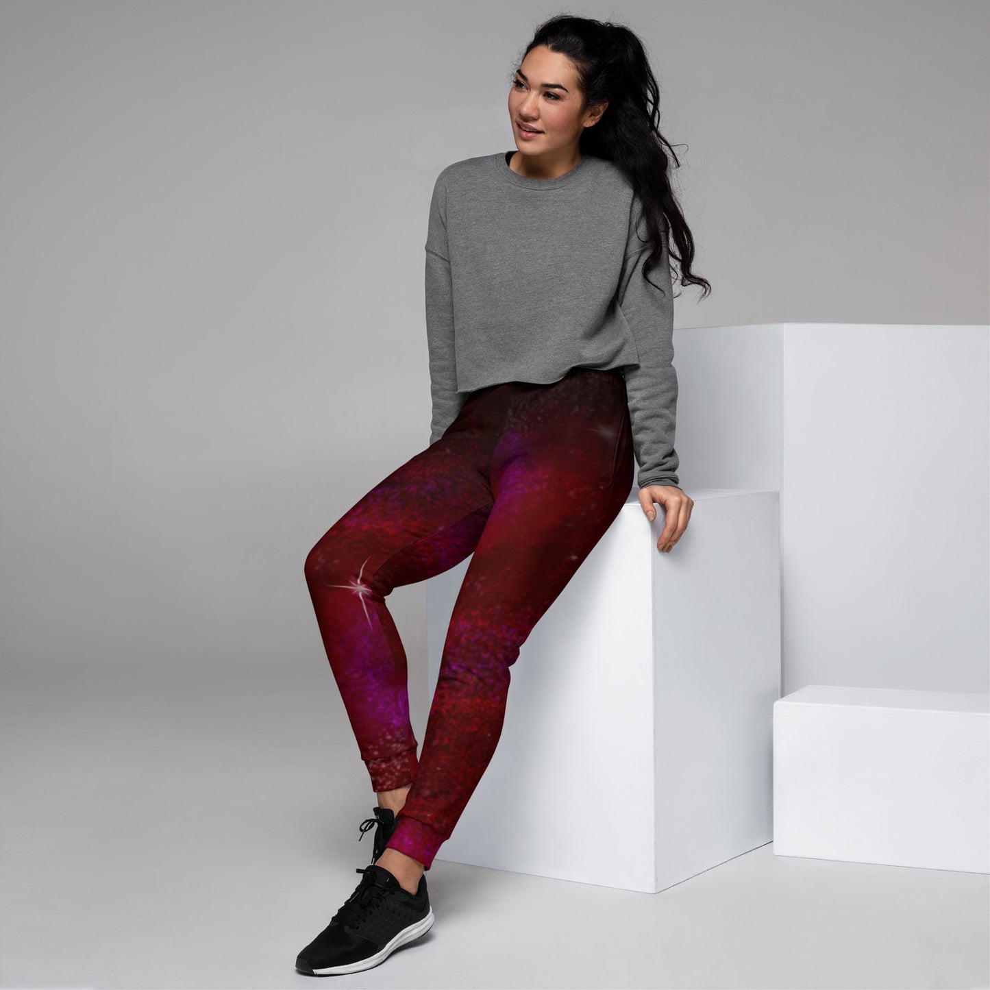 Joggers - Burgundy galaxy Print