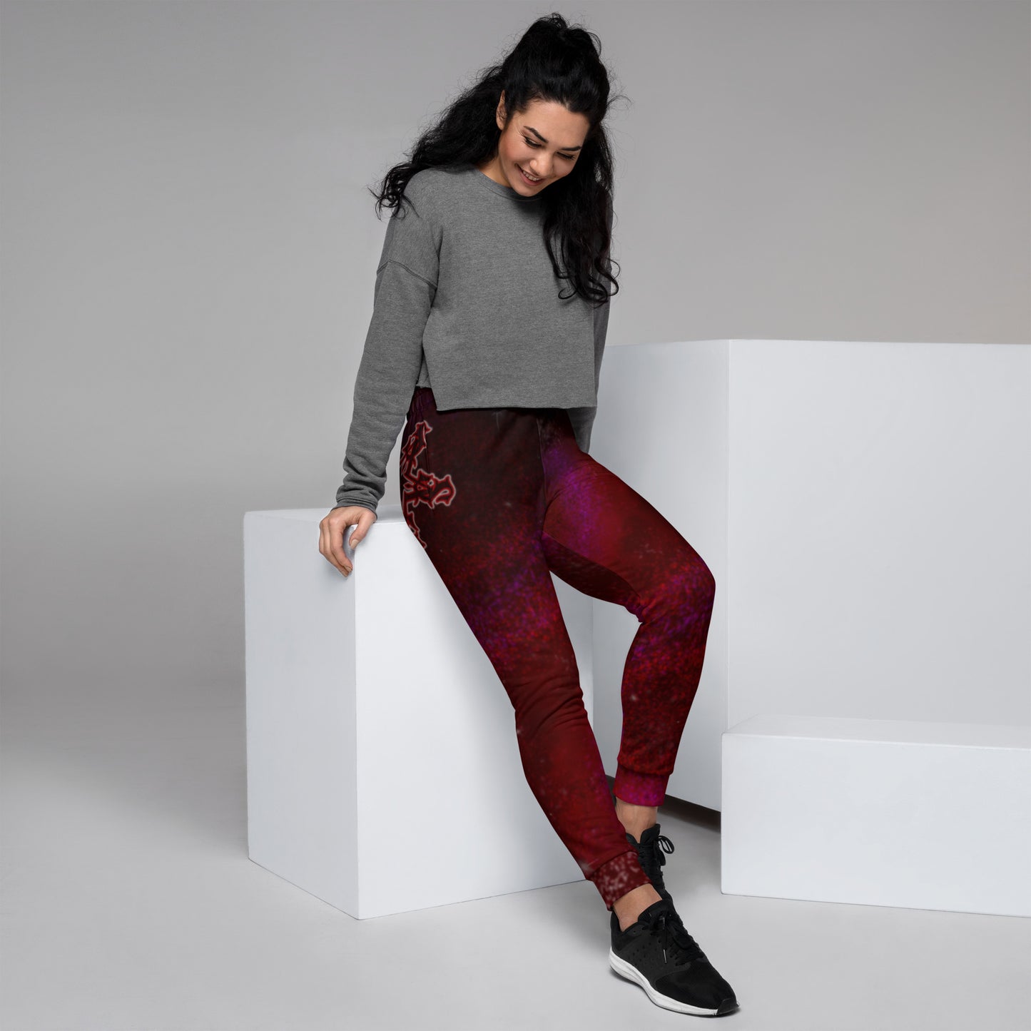 Joggers - Burgundy galaxy Print