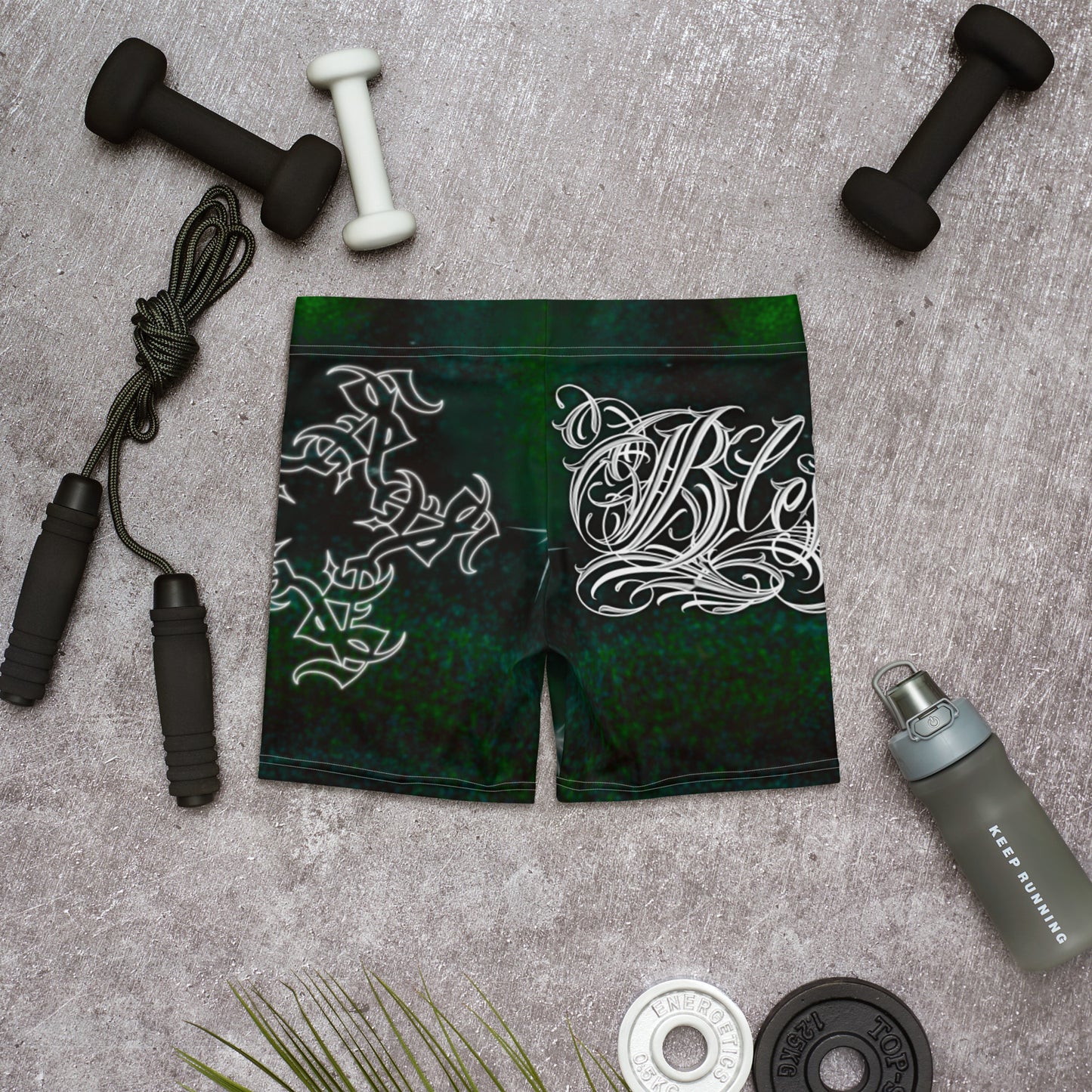 Yoga Shorts “Green Cosmos”