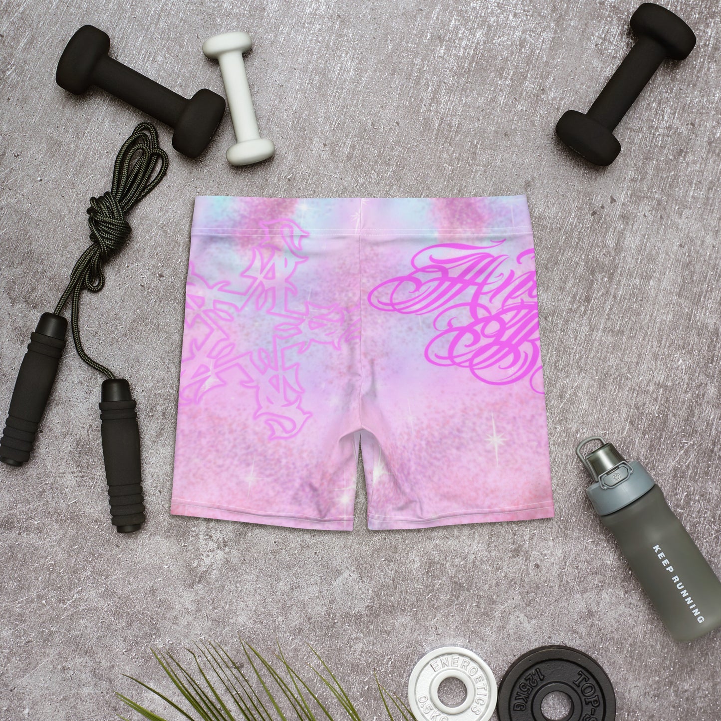 yoga Shorts - Pink “Angel Baby”