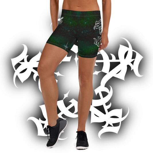 Yoga Shorts “Green Cosmos”