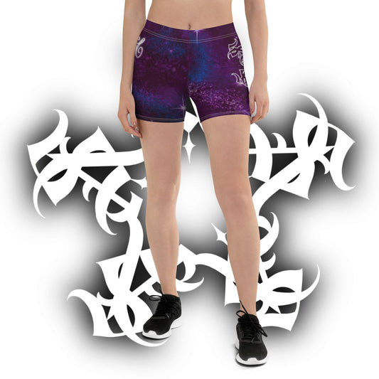 Yoga Shorts “Plum Cosmos”