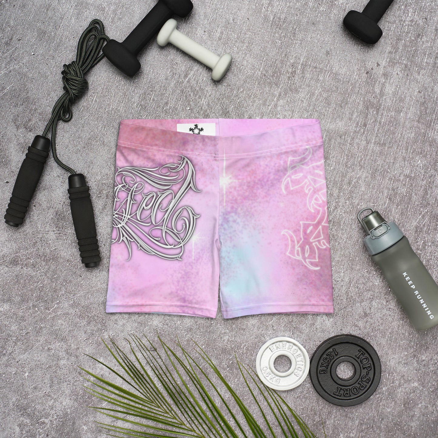 Yoga Shorts “Bubblegum Pink Cosmos”