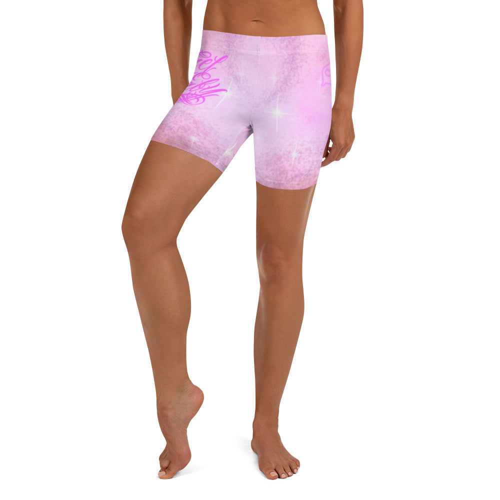 yoga Shorts - Pink “Angel Baby”