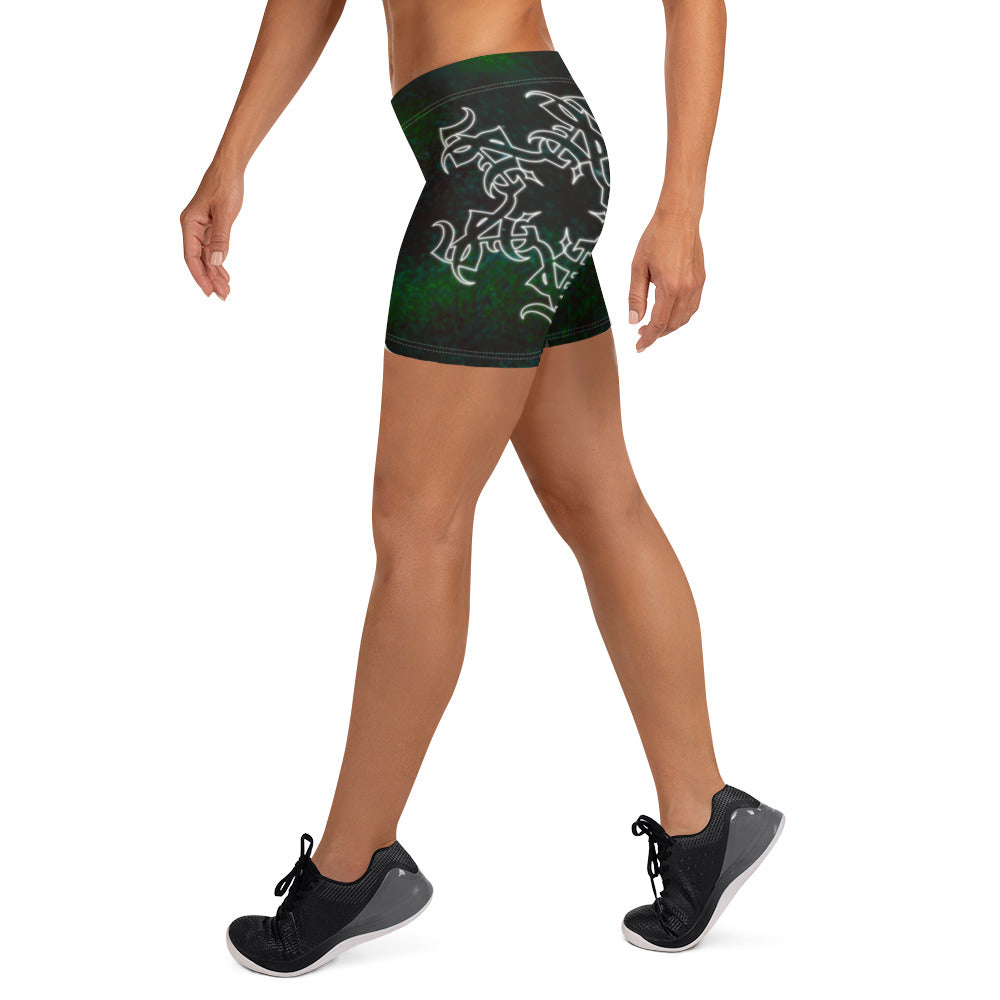 Yoga Shorts “Green Cosmos”