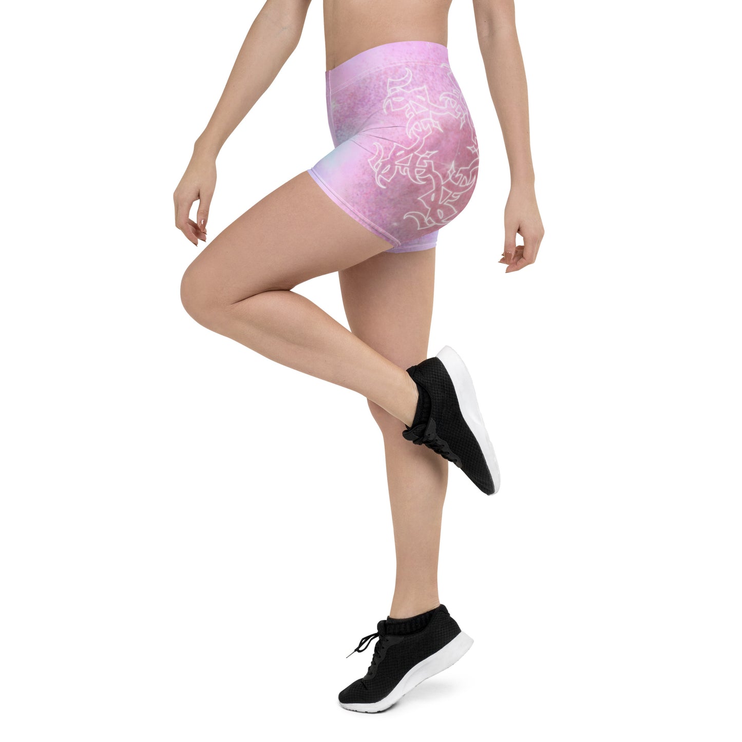 Yoga Shorts “Bubblegum Pink Cosmos”