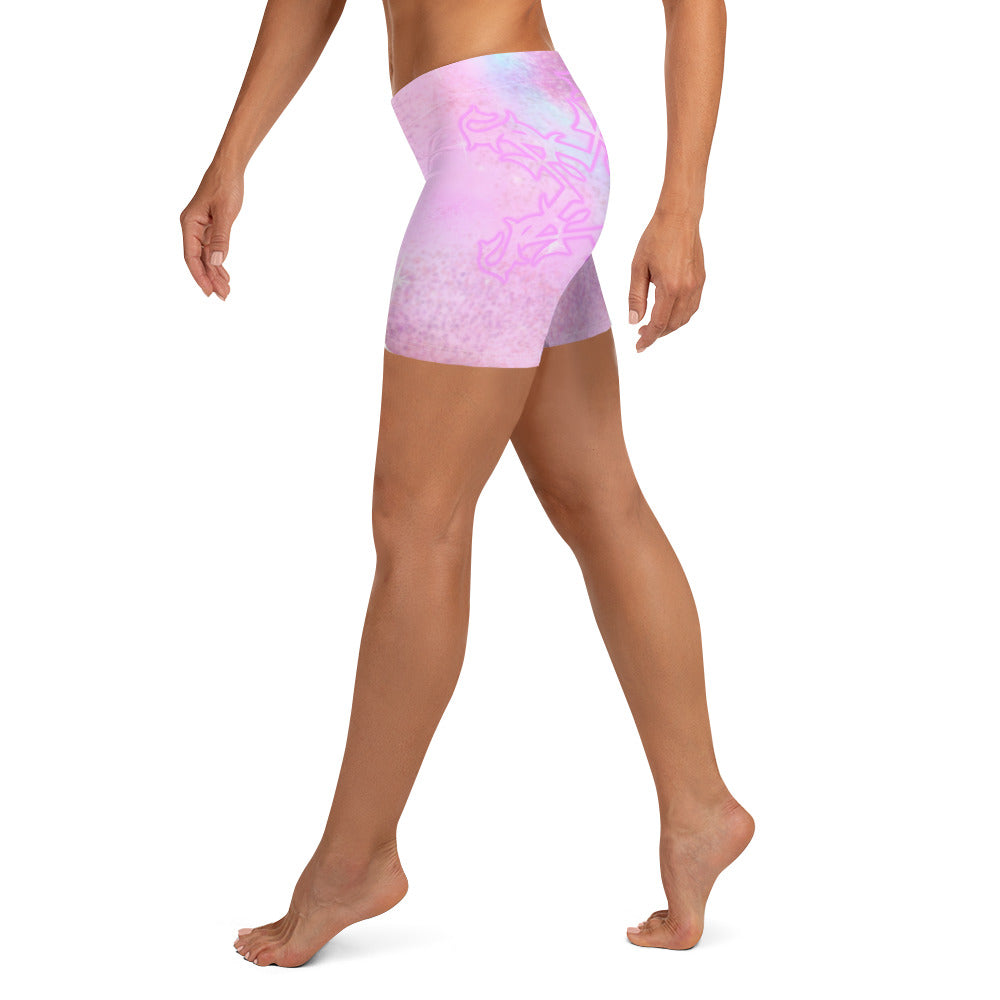 yoga Shorts - Pink “Angel Baby”