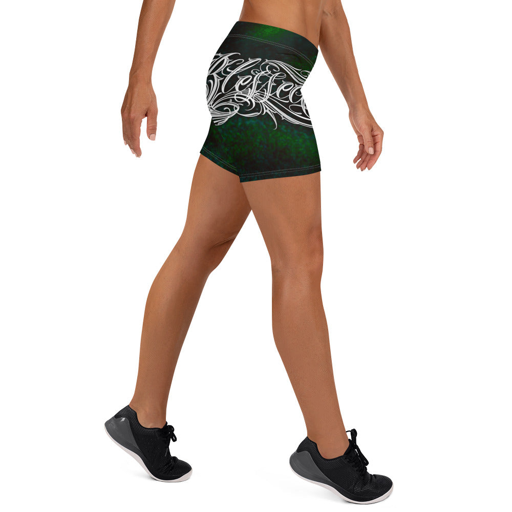 Yoga Shorts “Green Cosmos”