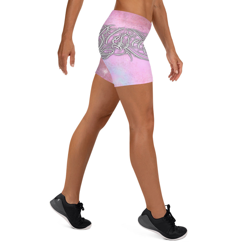 Yoga Shorts “Bubblegum Pink Cosmos”
