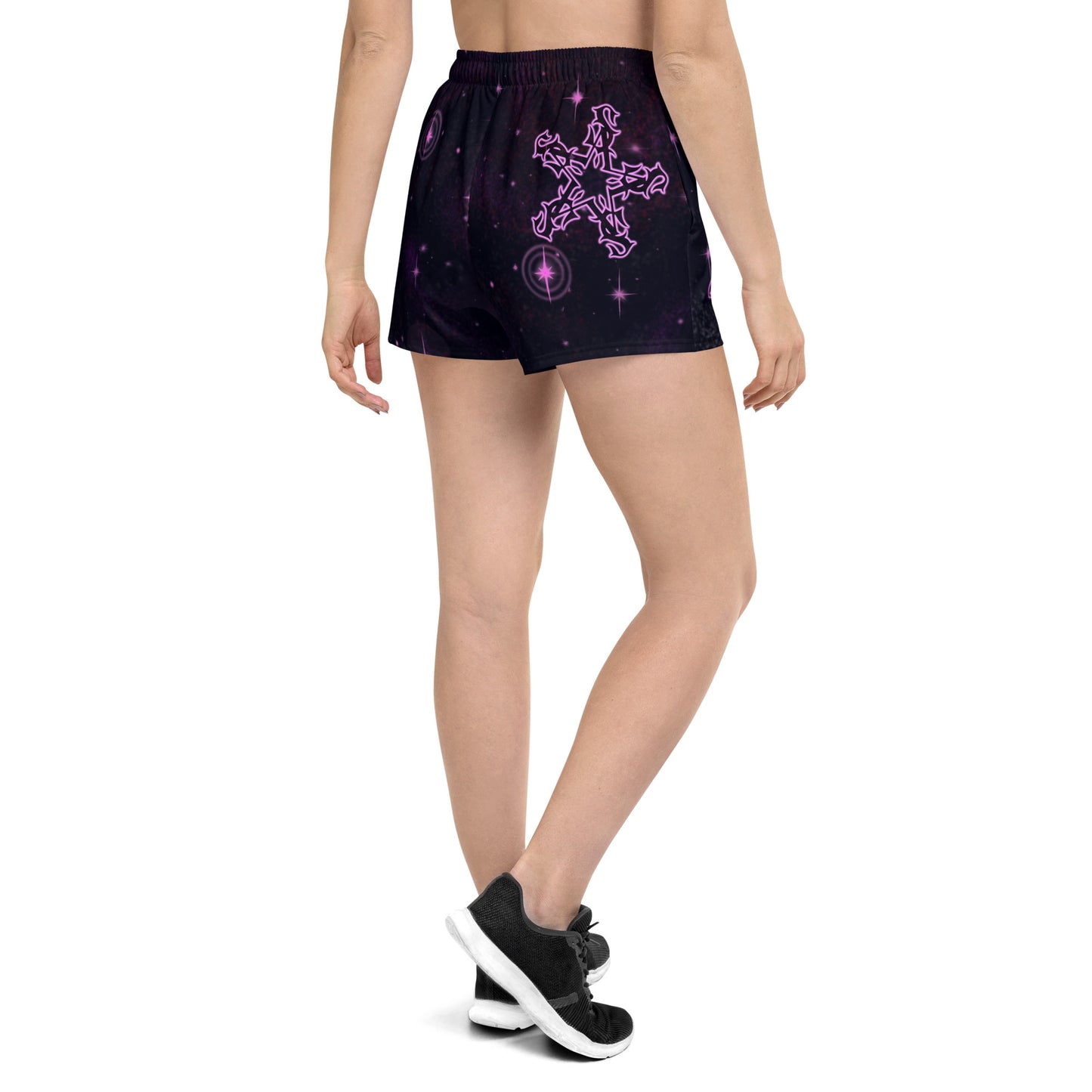 Women’s Athletic Shorts Black & Pink “Angel Baby”