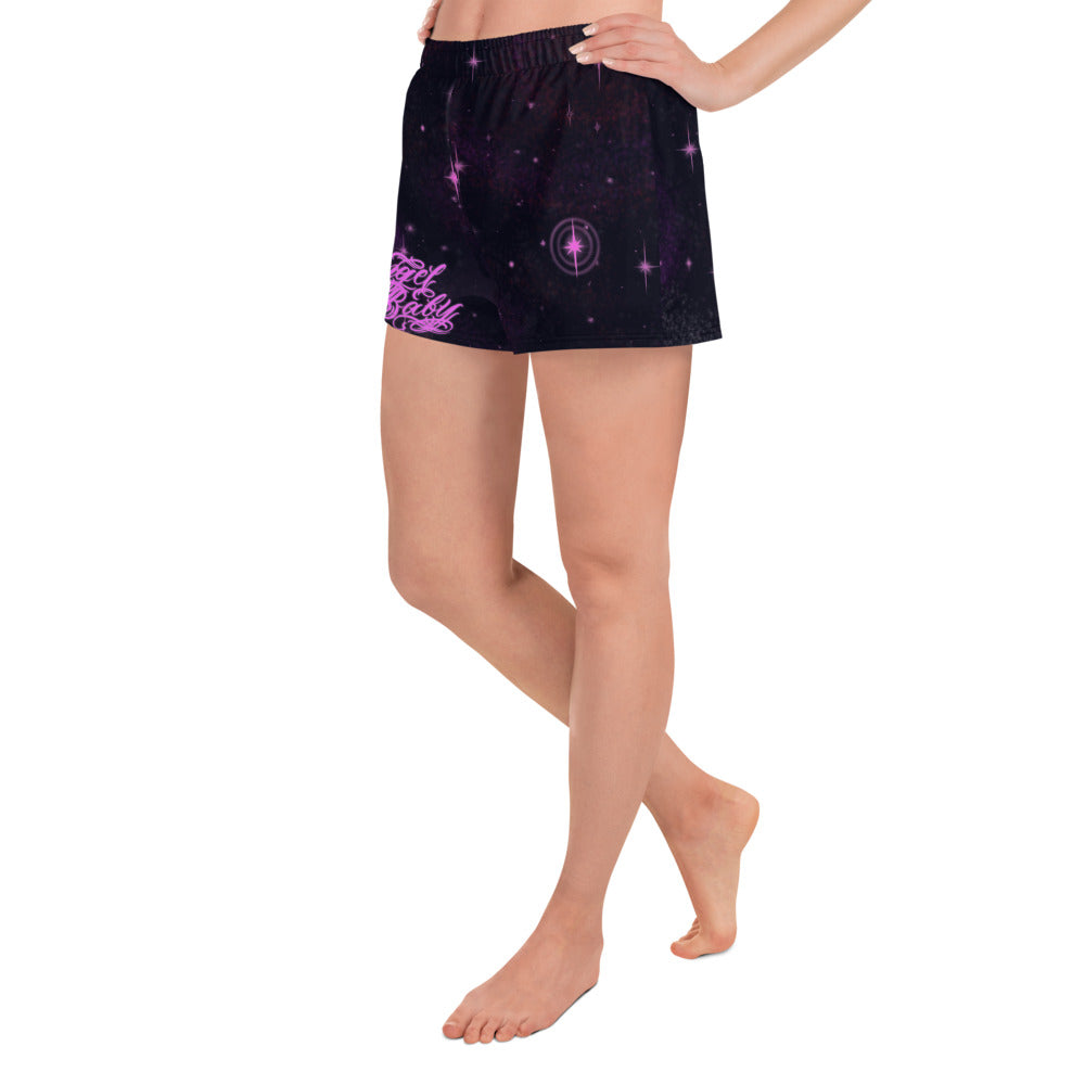 Women’s Athletic Shorts Black & Pink “Angel Baby”