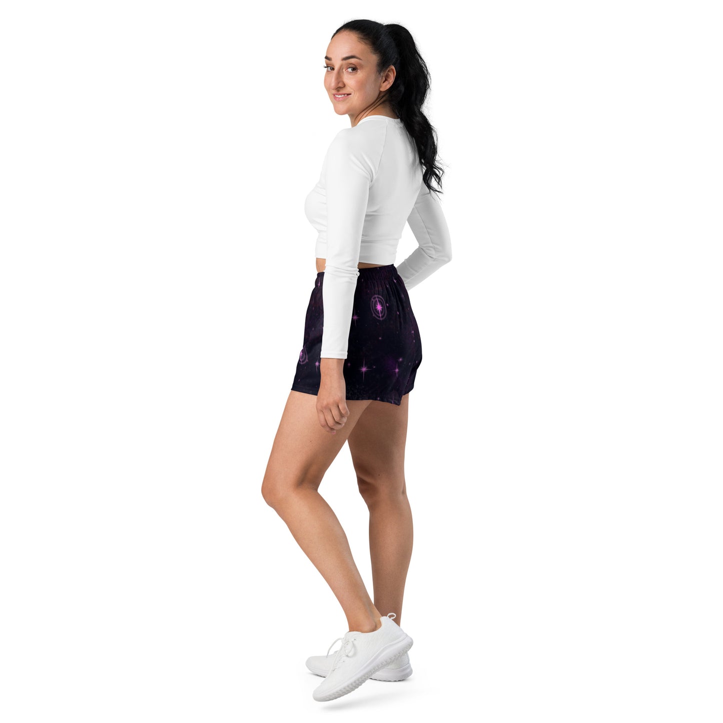 Women’s Athletic Shorts Black & Pink “Angel Baby”