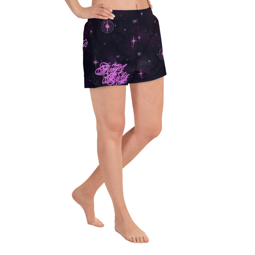 Women’s Athletic Shorts Black & Pink “Angel Baby”