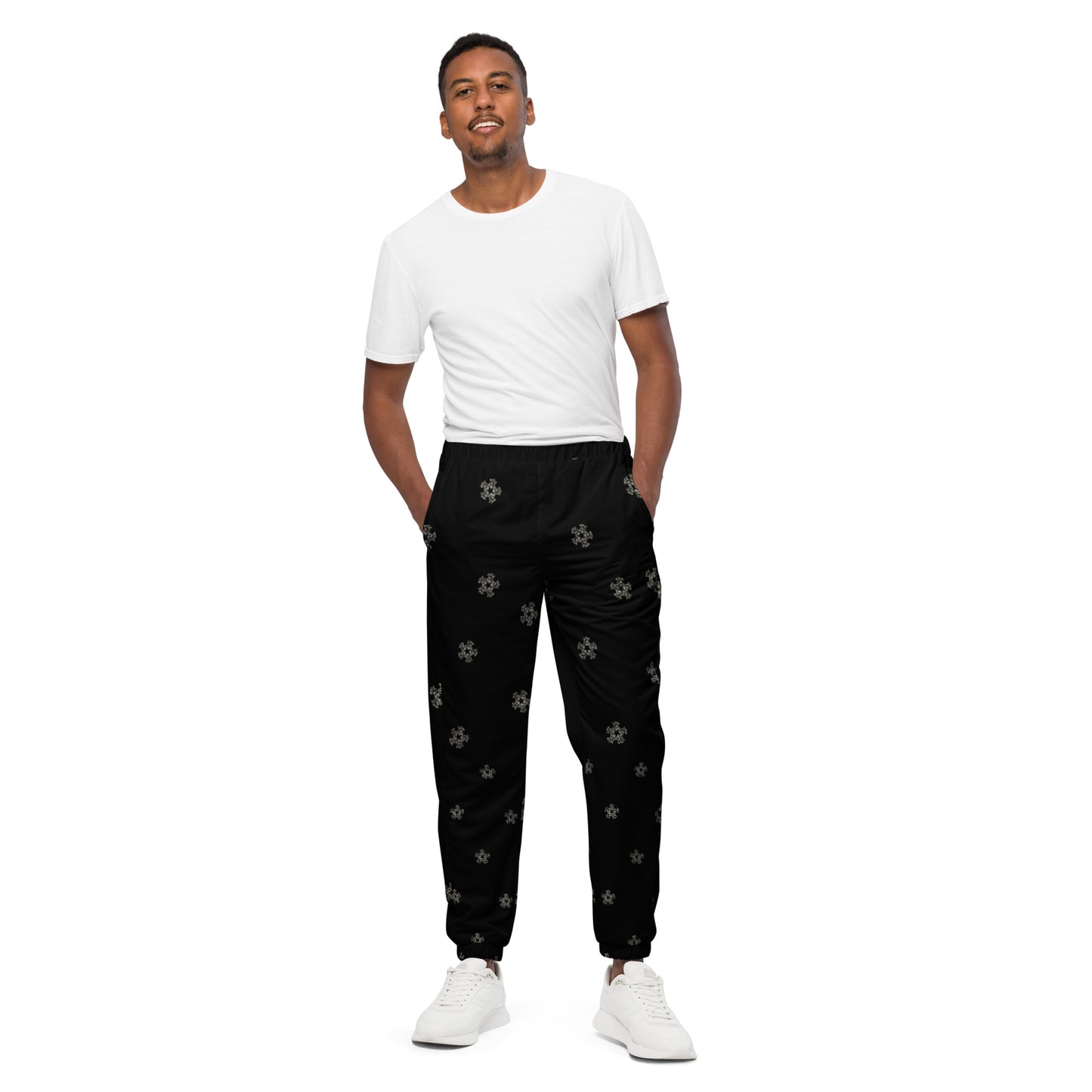 Track Pants Star Flake Print - Blk
