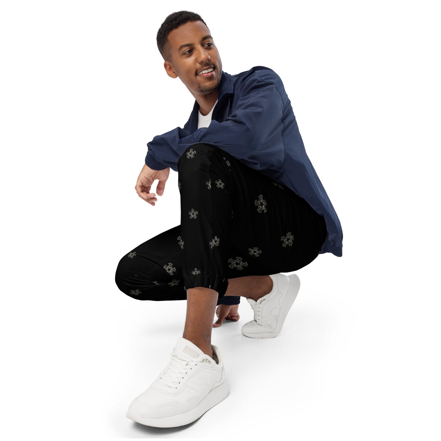 Track Pants Star Flake Print - Blk