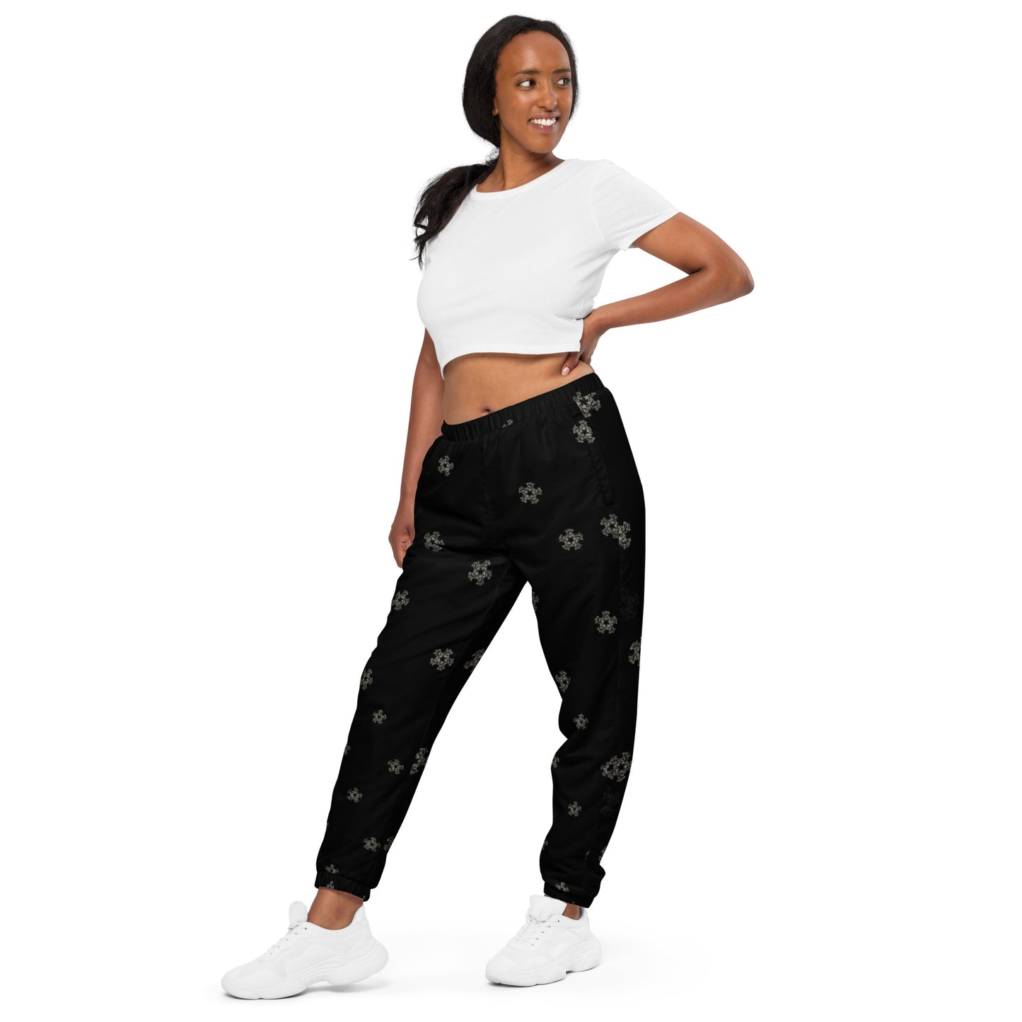 Track Pants Star Flake Print - Blk