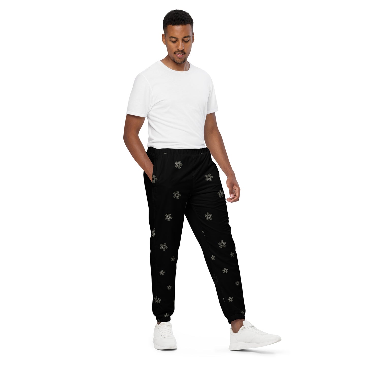 Track Pants Star Flake Print - Blk