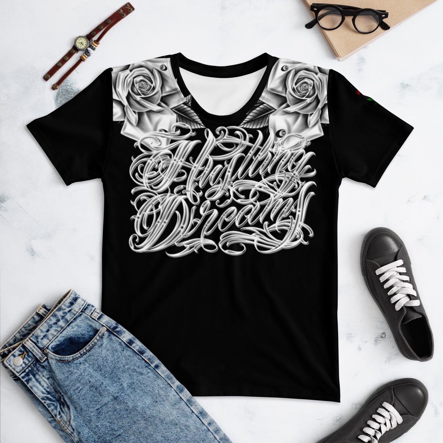 T-shirt - Roses + “Hussling Dreams”