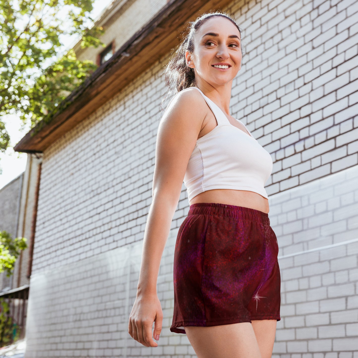 Athletic Shorts Burgundy Galaxy