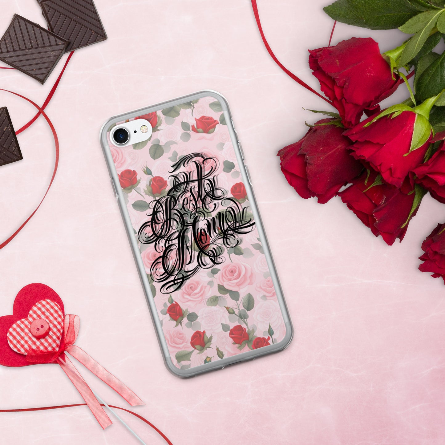 Clear Case for iPhone® Best Mom Floral Design