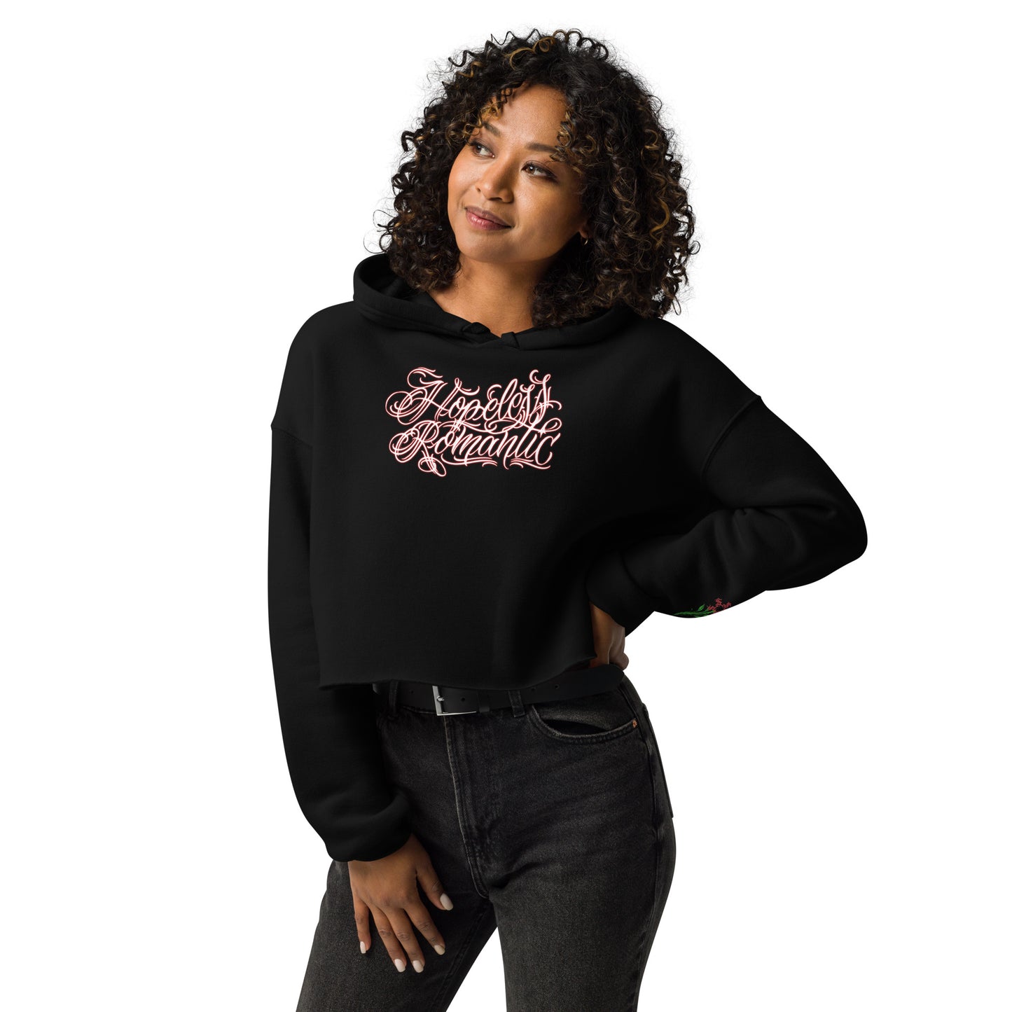 Crop Hoodie “Hopeless Romantic”