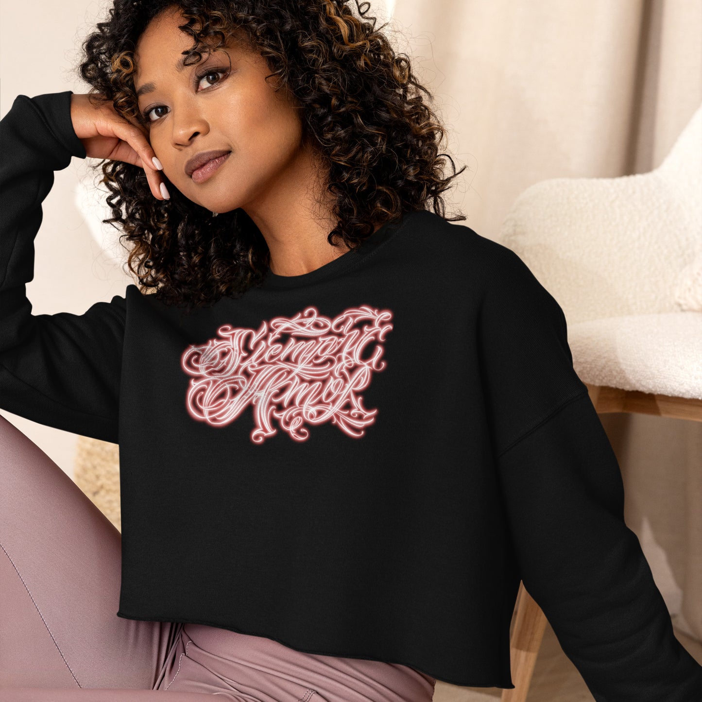 Crop Sweatshirt  “siempre amor”