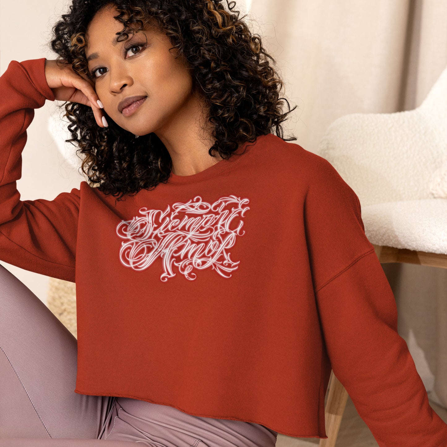 Crop Sweatshirt  “siempre amor”