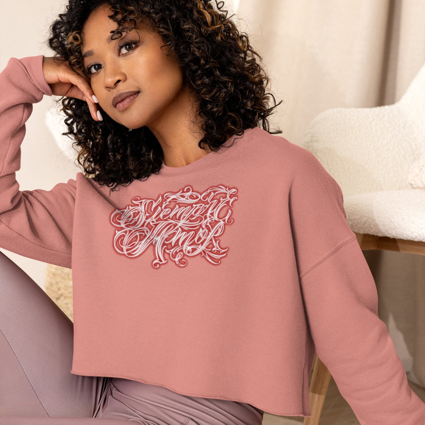 Crop Sweatshirt  “siempre amor”